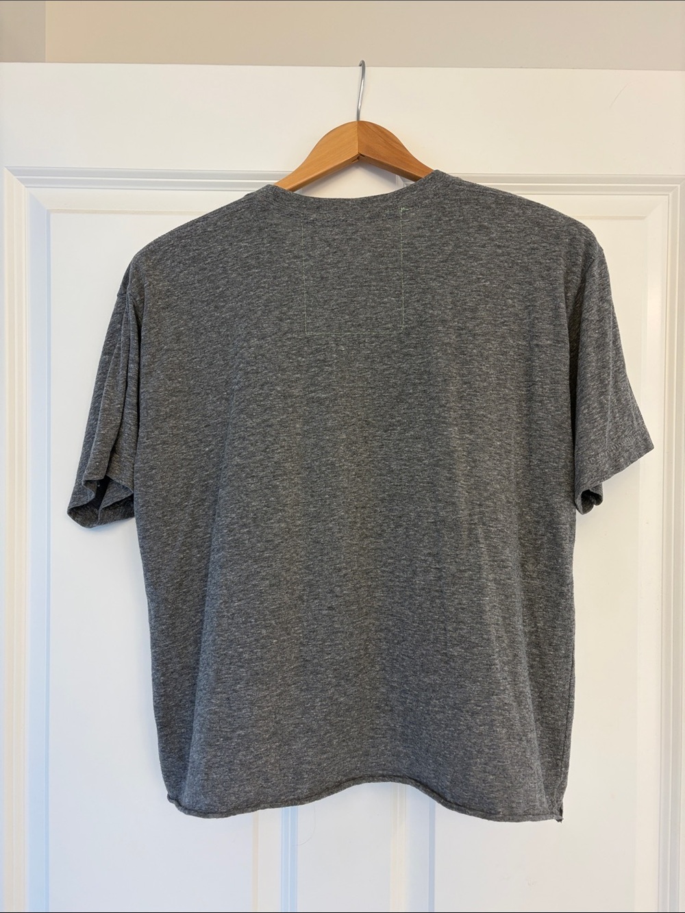 Aviator Nation Grey Tee with Red-Orange-Yellow Stripe and Navy AV - Picture 2 of 2